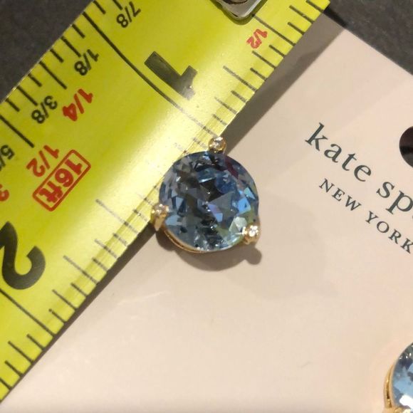 KATE SPADE Light Blue ‘Rise and Shine’ Blue and Gold Earrings - Picture 6 of 7